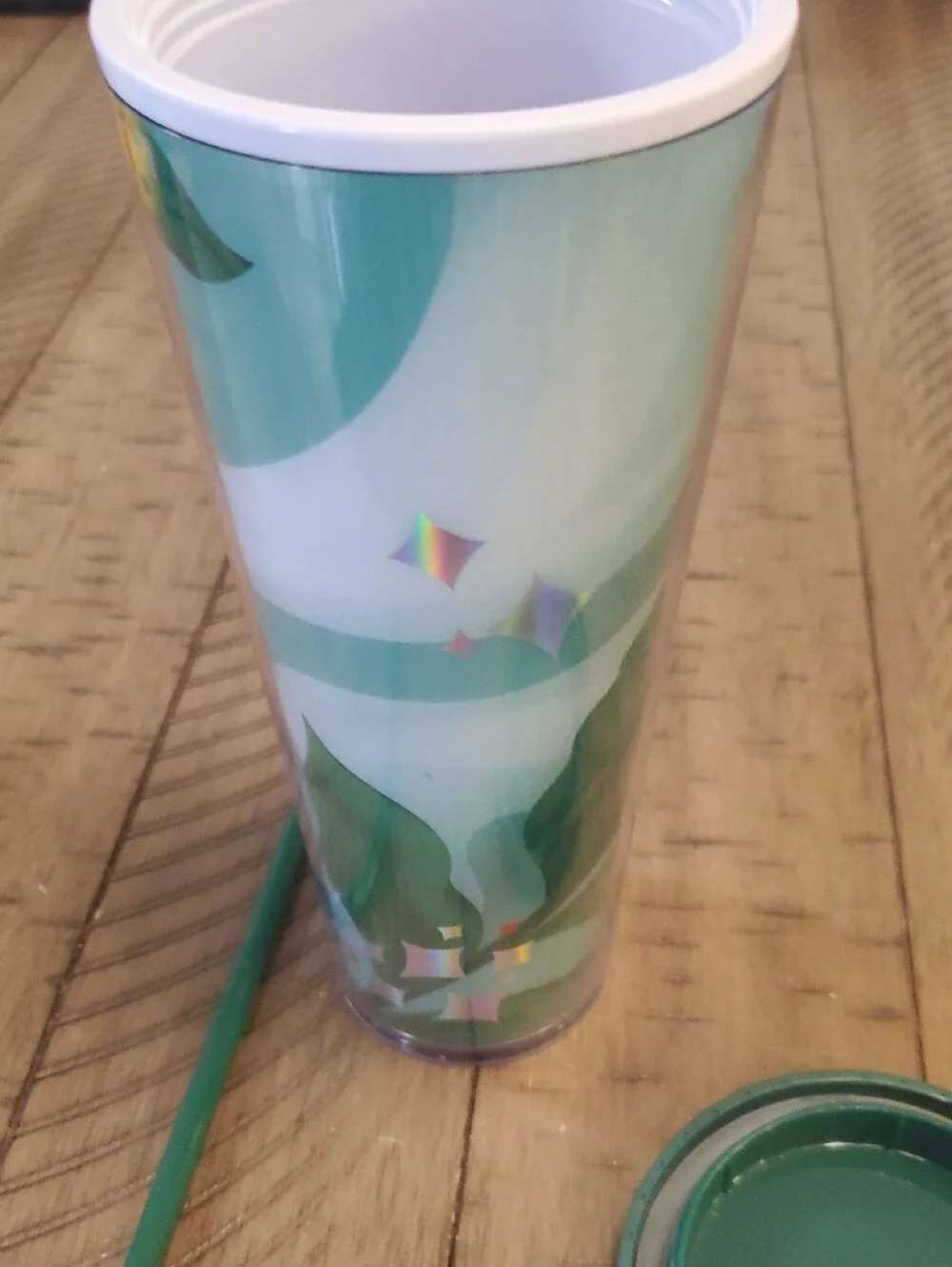 Starbucks Dark Green Lid and Straw Ombre Green Tumbler